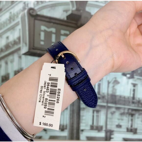 FOSSIL ES5266 Harwell Three-Hand Navy LiteHide Leather Watch - Picture 4 of 5